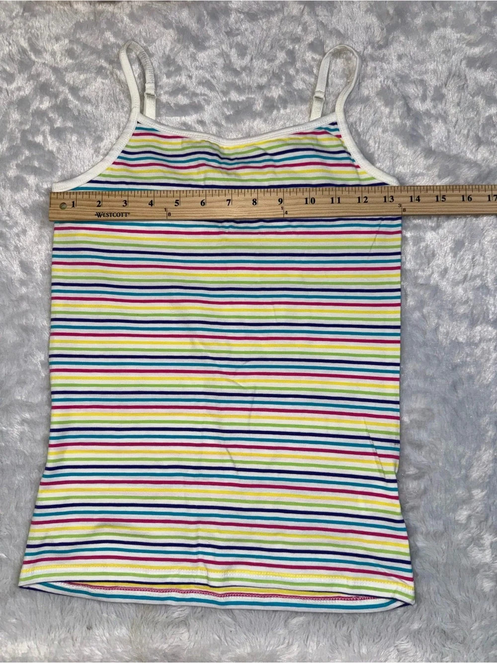 SO Girls White Rainbow Striped Tank Top